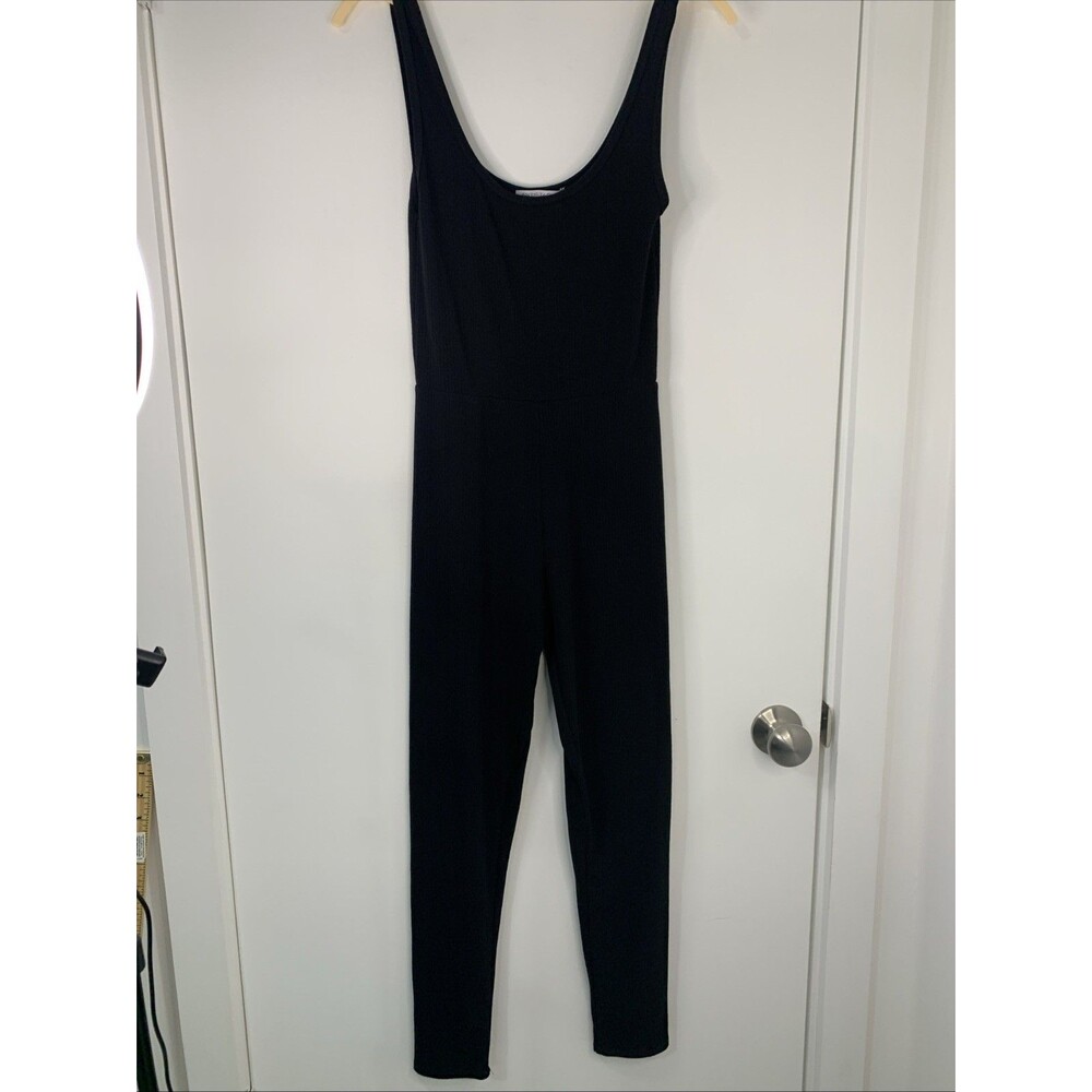 Antistar Black Ribbed Sleeveless Bodycon Jumpsuit Full Length Small‎ Excellent